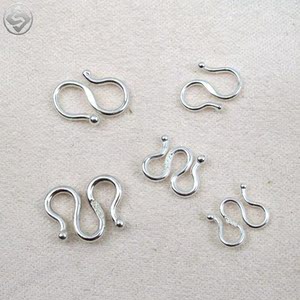 项链扣子接头纯金925纯银s扣连接扣环s勾diy配件手链链条链子复古