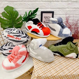 恶搞aj棉拖鞋冬季男女a锥j毛绒毛毛鞋椰子胖胖头鞋沙雕搞怪大棉鞋