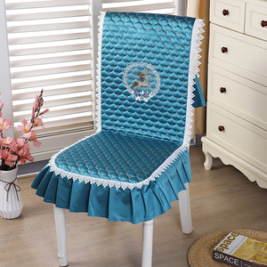 一体式连体椅套椅垫套装椅子套罩家用布艺餐桌椅凳子垫罩靠背套子