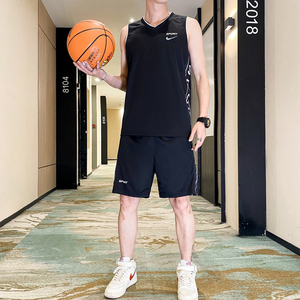 耐克顿运动篮球服套装男士夏季背心吸汗速干宽松大码球衣搭配短裤