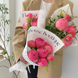 白色简约网红鲜花包装纸花束花艺英文字母ins包花纸花店花艺材料