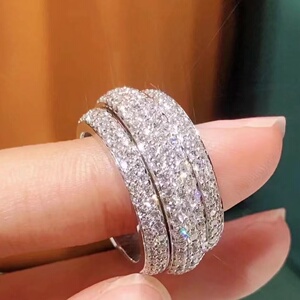 18k玫瑰金转运戒指时来运转凯撒伯爵转动宽窄版无钻镶钻情侣对戒