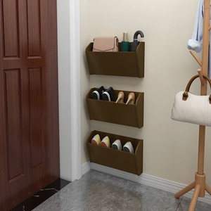 悬浮壁挂鞋柜门后鞋架免打孔家用防盗门壁挂鞋柜放门口简易贴墙挂