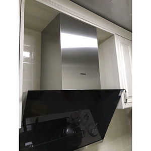 定制老板侧吸油烟机通用型伸缩装饰管风管罩围板装饰罩黑钛镜面需