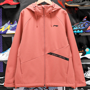 中国李宁外套女加绒2021秋季运动春秋国潮防风连帽卫衣女afdr758