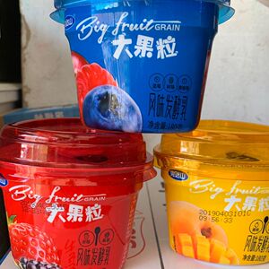 黑龙江完达山大果粒风味发酵乳酸奶桃子味蓝莓味草莓味6个x180克