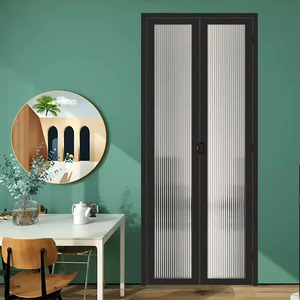 卫生间小折叠门 钛镁铝合金推拉门 厨房长虹玻璃厕所门吊轨移门隔