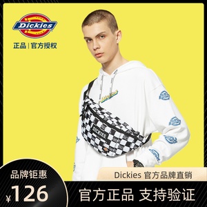 【官方直营】dickies棋盘格斜挎包迪克斯潮牌腰包时尚胸包男女士