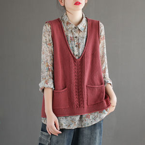 毛线马甲开衫百搭