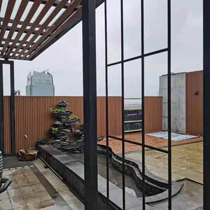 户外塑木长城板室内外墙板生态背景墙格栅吊顶装饰条围栏隔断门头