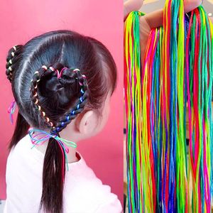 儿童编头发用彩绳教程图片