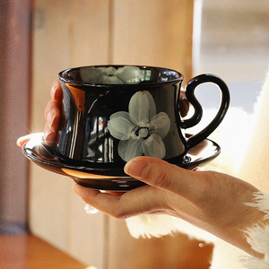 泽滕家复古陶瓷咖啡杯碟套装设计师小众女高颜值高档精致下午茶杯
