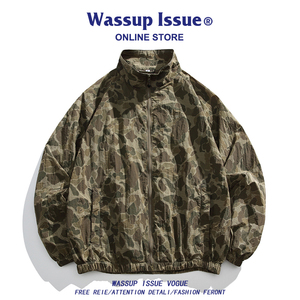 WASSUP美式复古迷彩防晒衣男士夏季薄款冰丝速干钓鱼防晒衣外套男