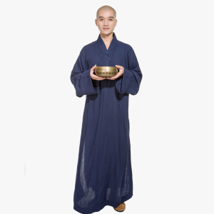 梵林僧服长袍套装春夏韩国麻长褂男女长衫和尚服僧衣僧袍僧侣大褂