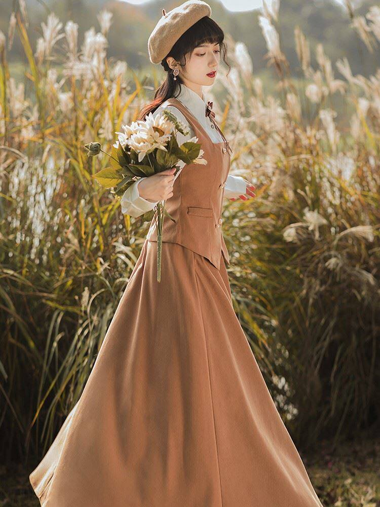 复古小洋装连衣裙民国风英伦