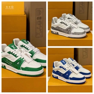 lv路易威登trainer新款专柜系带老花时尚板鞋男女同款