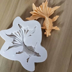 鲤鱼金鱼蛋糕装饰硅胶巧克力模具祝寿锦鲤模具鱼形中式过寿鱼模具