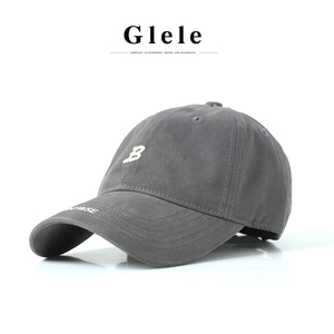 Glele私服【绣标棒球帽】B标刺绣棒球帽黑色米白红色粉色深灰新款