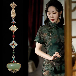 旗袍压襟禁步古风挂件胸针汉服茶服流苏复古中式妆配汉服腰佩饰品
