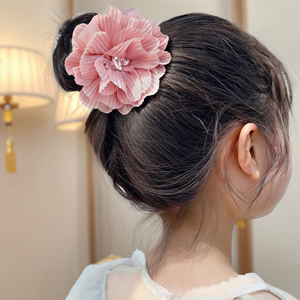 花朵发圈，甜美一夏！新款法式仙粉色系镶钻肠圈儿童少女发圈头绳