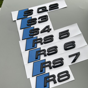 奥迪S3 S4 RS5 RS6 RS7车标字标后尾标海外版车贴蓝色标志A3 Q3Q5