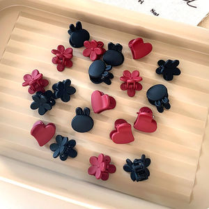 小黑卡子小号黑色抓夹迷你发夹头饰爱心侧边夹子刘海头花碎发发卡