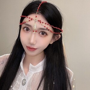 复古流苏发饰新娘头饰古装公主链额头链额饰头链发前额眉心坠印度