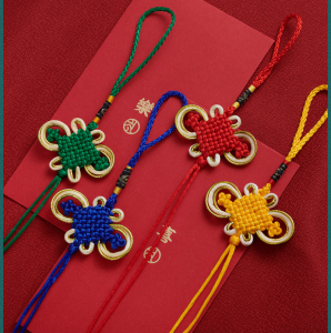 铜钱编织绳半成品 小号挂件diy材料手工配件车挂绳缠五帝铜钱绳子