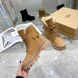 ugg马丁靴 新款雪地靴加绒加厚保暖防滑棉鞋皮毛一体靴子女鞋冬季