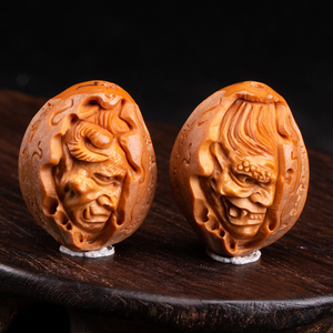 一念之间橄榄核手串男纯手工雕刻苏工舟山核雕手把件文玩核桃大籽