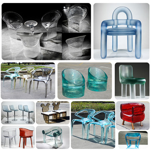 透明树脂家具欧式餐椅样板房餐厅亚克力椅子靠背休闲网红水晶坐凳