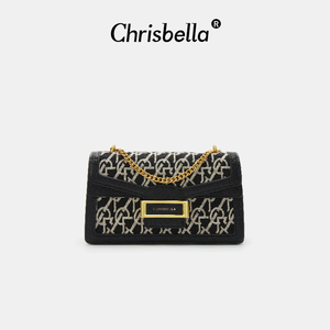 CHRISBELLA德被四方系列小方包经典品牌设计提花绣线斜挎腋下包包