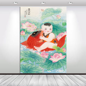 鲤鱼童子年画
