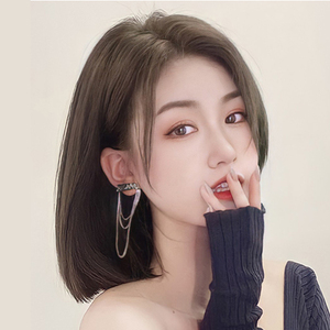 假发女短发全真人发中分刘海发型全头套减龄自然圆脸波波头假发套