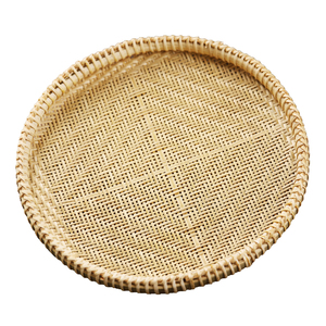 新款山山竹木竹品竹扁竹筛精编筐b家用水果馒头筐零晾收纳篮食晒