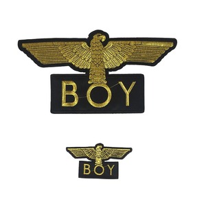 boy金色老鹰图案刺绣布贴diy服装饰衣服外套裤子补丁品牌大号徽章