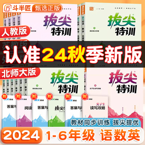 2024新拔尖特训一年级二年级三年级四五六年级上册下册语文数学英语人教版练习册外研小学教材同步训练通城学典课时作业本一课一练