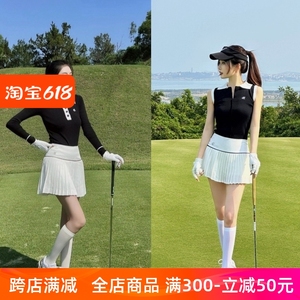 老钱风高尔夫女装韩国春夏polo衫上衣显瘦golf网球服短裙运动套装