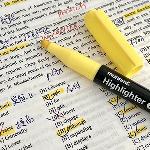 慕那美Monami荧光笔柔和色系划重点标记记号笔淡色护眼笔记手账笔