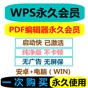 WPS永久会员PDF会员永久格式转换编辑手机电脑一年文档表格办公