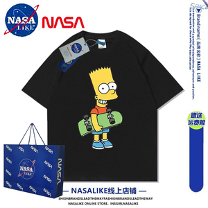 NASA联名辛普森重磅纯棉短袖T恤男夏季oversize百搭半袖体恤上衣