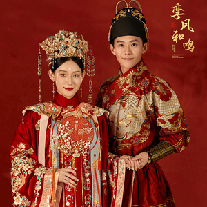 2023影楼展会新样片中式龙凤唐装喜嫁明制汉服古装婚纱照样片338