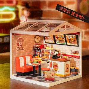 若来超级世界超级商店汉堡店奶茶店积木拼装玩具diy手工小屋模型