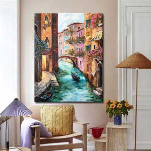 00辰榕兵宇旗舰店天猫美式玄关装饰画餐厅背景墙画书房挂画威尼斯