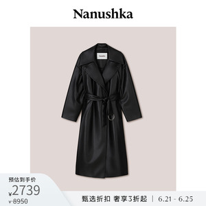 【限时折扣】NANUSHKA 女士LIANO OKOBOR™ 时尚优雅素皮风衣外套