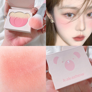 橘朵可爱皮克熊梦幻渐变腮红粉蜜桃茸茸胭脂日落金橘自然裸妆显白