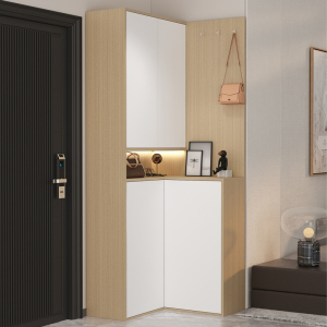 简约转角玄关柜鞋柜一体定制家用客厅入户门l型储物隔断柜可定做