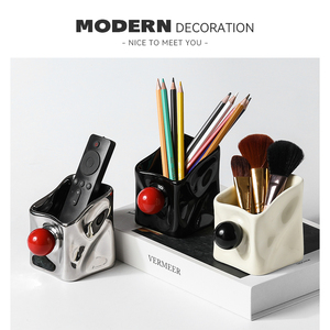 MODERN桌面办公室陶瓷笔筒 遥控器化妆刷桶梳子眉笔筒创意收纳盒
