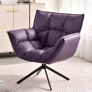 旋转单人沙发椅客厅意式设计师懒人极简轻奢网红休闲椅轻奢面包椅