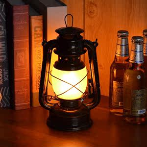 老式洋油灯led充电酒吧台灯创意复古清吧装饰桌灯铁艺户外露营煤
